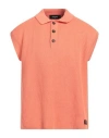 Dsquared2 Man Sweater Salmon Pink Size M Cotton, Calfskin