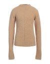 Dsquared2 Man Sweater Sand Size L Wool, Acrylic, Polyamide, Alpaca Wool, Calfskin In Beige