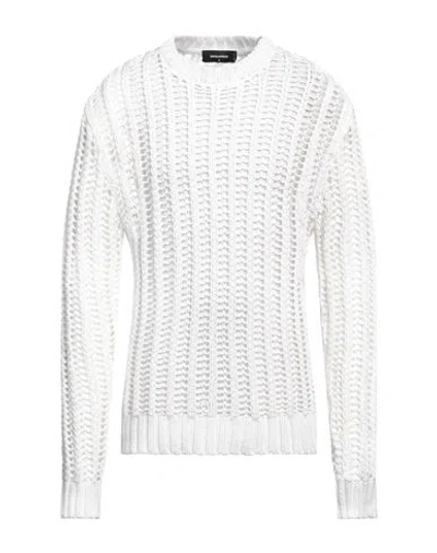 Dsquared2 Man Sweater White Size M Cotton