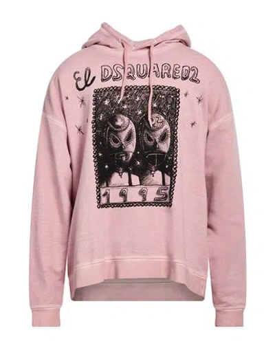 Dsquared2 Man Sweatshirt Antique Rose Size L Cotton In Pink
