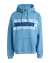 Dsquared2 Maxipocketed Wave Logo Hoodie In Blue