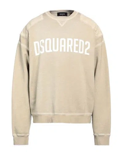 Dsquared2 Man Sweatshirt Beige Size L Cotton, Elastane In White