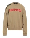 Dsquared2 Man Sweatshirt Beige Size M Cotton, Elastane