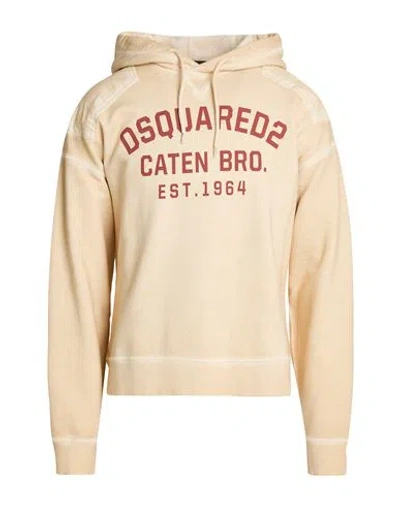 Dsquared2 Man Sweatshirt Beige Size M Cotton In Sand