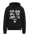 Dsquared2 Cotton Jersey Hoodie Faded Effect In Black
