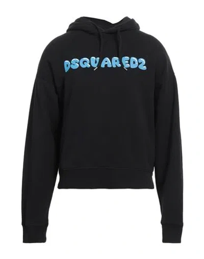 Dsquared2 Logo Relaxed Cotton Hoodie In Black