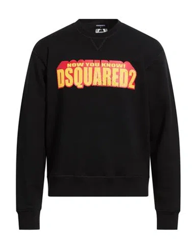 Dsquared2 Man Sweatshirt Black Size L Cotton In Multi