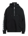 Dsquared2 Logo-printed Half-zipped Drawstring Hoodie In Black