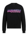 Dsquared2 Man Sweatshirt Black Size Xxl Cotton