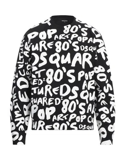 Dsquared2 Man Sweatshirt Black Size L Cotton, Elastane