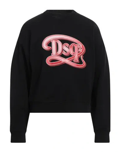 Dsquared2 Man Sweatshirt Black Size L Cotton, Elastane
