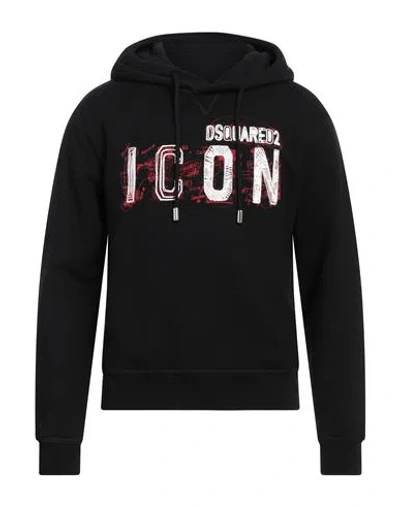 Dsquared2 Man Sweatshirt Black Size L Cotton, Elastane