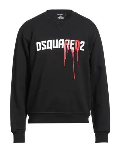 DSQUARED2 DSQUARED2 MAN SWEATSHIRT BLACK SIZE L COTTON, ELASTANE