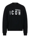 Dsquared2 Man Sweatshirt Black Size L Cotton, Elastane In Black