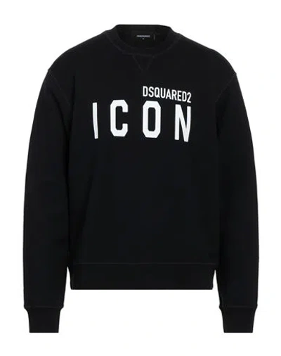 Dsquared2 Man Sweatshirt Black Size L Cotton, Elastane