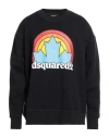 Dsquared2 Printed Cotton Jersey Sweatshirt In Black