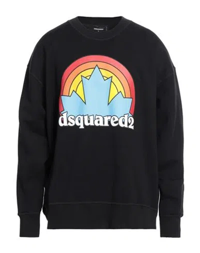 DSQUARED2 DSQUARED2 MAN SWEATSHIRT BLACK SIZE L COTTON, ELASTANE