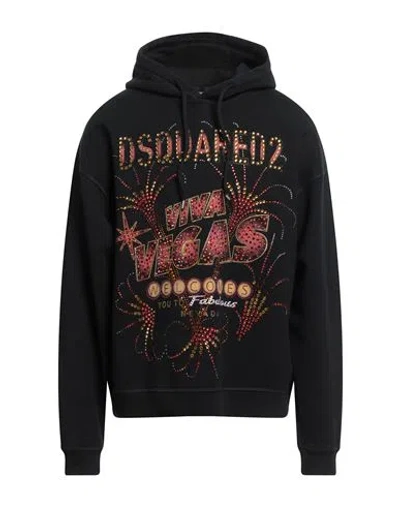 Dsquared2 Man Sweatshirt Black Size L Cotton, Elastane