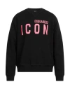 Dsquared2 Man Sweatshirt Black Size L Cotton, Elastane In Black