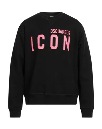 Dsquared2 Man Sweatshirt Black Size L Cotton, Elastane