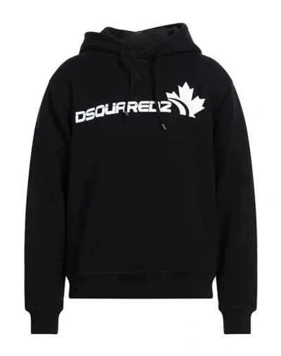 Dsquared2 Man Sweatshirt Black Size L Cotton, Elastane