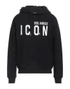 Dsquared2 Icon Logo Black Sweatshirt With Classic Hood In Black
