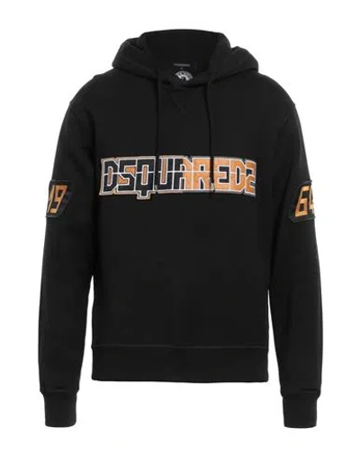 Dsquared2 Cotton Hoodie With Embossed Logo In Black