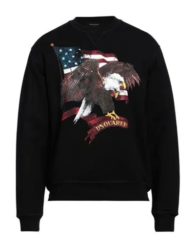 DSQUARED2 DSQUARED2 MAN SWEATSHIRT BLACK SIZE M COTTON, ELASTANE