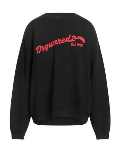 DSQUARED2 DSQUARED2 MAN SWEATSHIRT BLACK SIZE L COTTON, ELASTANE