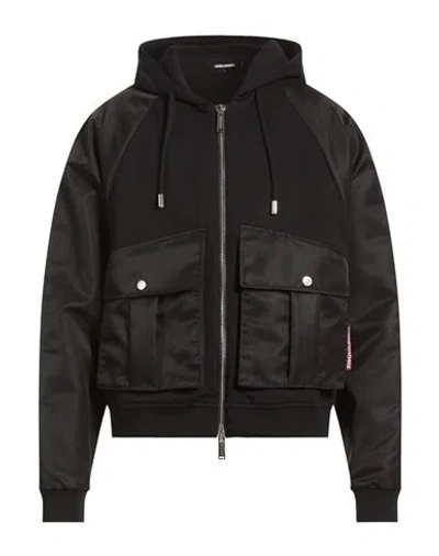 Dsquared2 Man Sweatshirt Black Size L Cotton, Polyamide