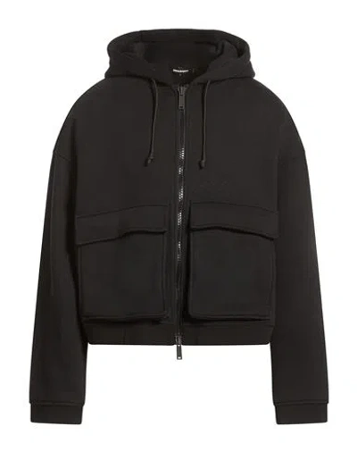 Dsquared2 Man Sweatshirt Black Size L Cotton, Polyester In Blue
