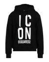 Dsquared2 Logo Drawstring Hooded Sweatshirt With Front Print In Black