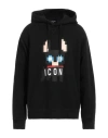 Dsquared2 Cotton Hooded Sweatshirt With Graphic Print In Black