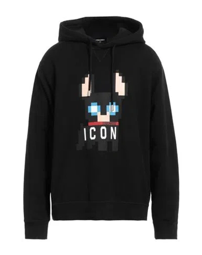 DSQUARED2 DSQUARED2 ICON MAN SWEATSHIRT BLACK SIZE XS COTTON