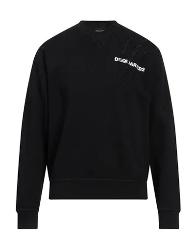 DSQUARED2 DSQUARED2 MAN SWEATSHIRT BLACK SIZE M COTTON, ELASTANE