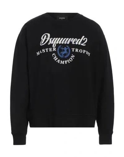 DSQUARED2 DSQUARED2 MAN SWEATSHIRT BLACK SIZE M COTTON, ELASTANE