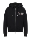 Dsquared2 Man Sweatshirt Black Size M Cotton, Elastane In Black