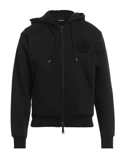 Dsquared2 Man Sweatshirt Black Size S Cotton, Polyester, Elastane