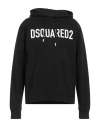 Dsquared2 Man Sweatshirt Black Size Xl Cotton, Elastane