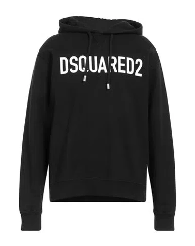 Dsquared2 Man Sweatshirt Black Size Xl Cotton, Elastane