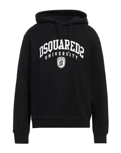 DSQUARED2 DSQUARED2 MAN SWEATSHIRT BLACK SIZE M COTTON, ELASTANE