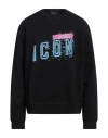 Dsquared2 Man Sweatshirt Black Size Xl Cotton, Elastane