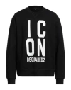 Dsquared2 Man Sweatshirt Black Size Xxl Cotton, Elastane In Black