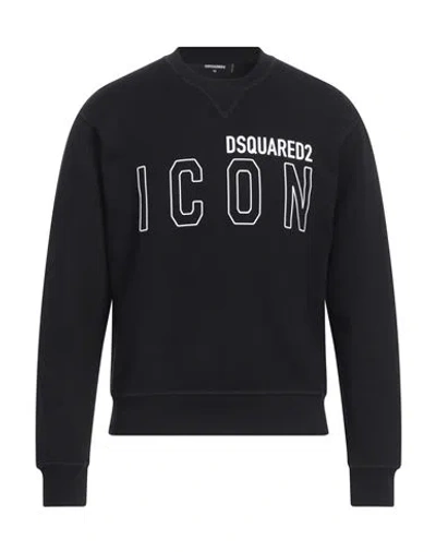 Dsquared2 Man Sweatshirt Black Size Xs Cotton, Elastane