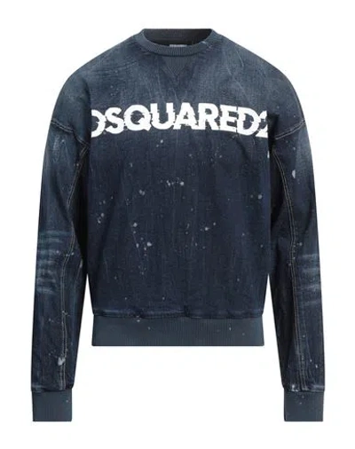 Dsquared2 Man Sweatshirt Blue Size 46 Cotton, Elastane