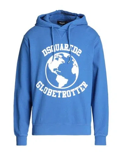 Dsquared2 Man Sweatshirt Blue Size L Cotton, Elastane