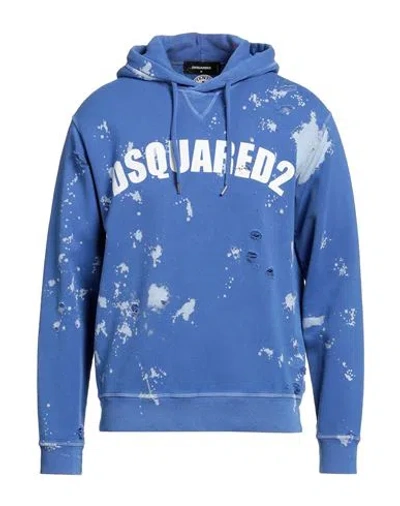 Dsquared2 Man Sweatshirt Blue Size L Cotton, Elastane