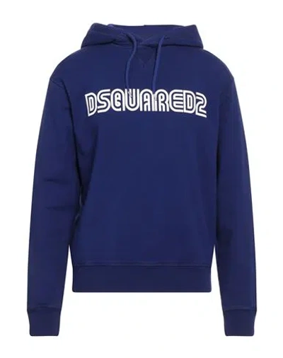 Dsquared2 Man Sweatshirt Blue Size M Cotton, Elastane