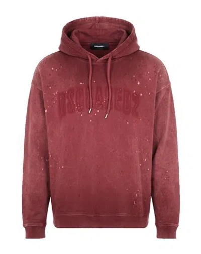 Dsquared2 Man Sweatshirt Brick Size M Cotton In Burgundy