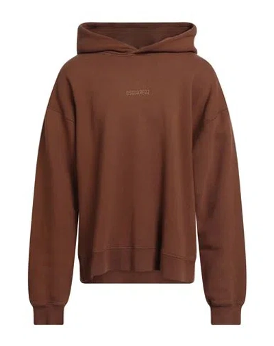 Dsquared2 Man Sweatshirt Brown Size L Cotton